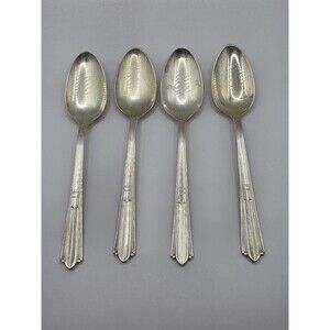 Vintage Stratford Plate Sectional 4 Teaspoons Marked IS